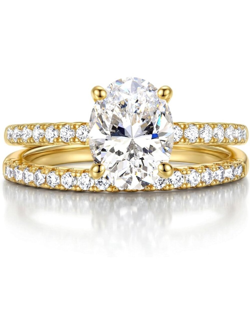 Stunning Non-Tarnish Engagement Ring Set for Women | Elegant Bridal Jewelry